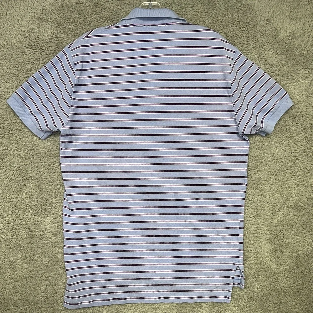 VTG Polo Ralph Lauren Shirt Men's Size M Blue Pink Striped‎ Pink Pony Polo